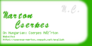 marton cserpes business card